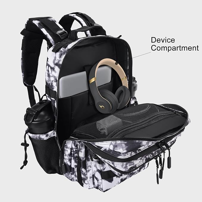 LHI Military Tactical Backpack for Men and Women 45L Army 3 Days Assault Pack Bag Large Rucksack with Shoe Compartment - Blue - Image 3