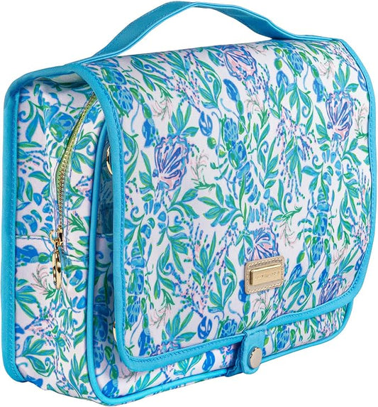 Lilly Pulitzer Travel Toiletry Bag with Handle, Pockets, and Zipper, Hanging Travel Organizer for Makeup and Toiletries, Just a Pinch by Unknown