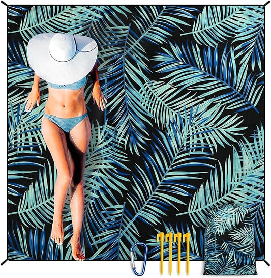HIHOHO Beach Blanket Waterproof Sandproof Extra Large Beach Mat 79" X 83"/120"x108"for 1-8 Adults Quick Drying Durable Outdoor Picnic Mat for Beach Travel Camping Hiking by HIHOHO