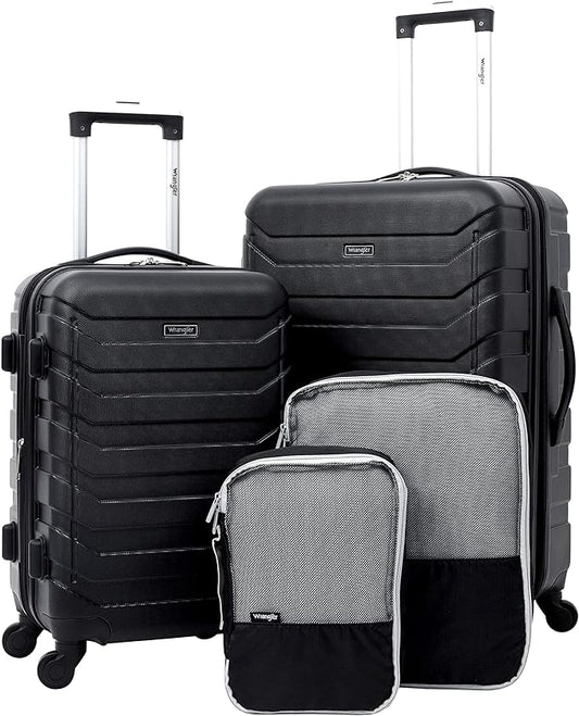 Wrangler 4 Piece Miami Luggage and Packing Cubes Set, Black by Wrangler%C2%AE
