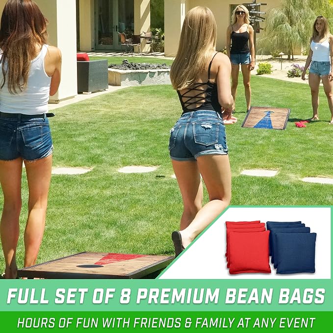 GoSports Portable Cornhole Sets, 8 Styles – Choose 4 x 2 ft or 3 x 2 ft - Boards Include 8 Bean Bags, Travel Case, and Game Rules - Image 4