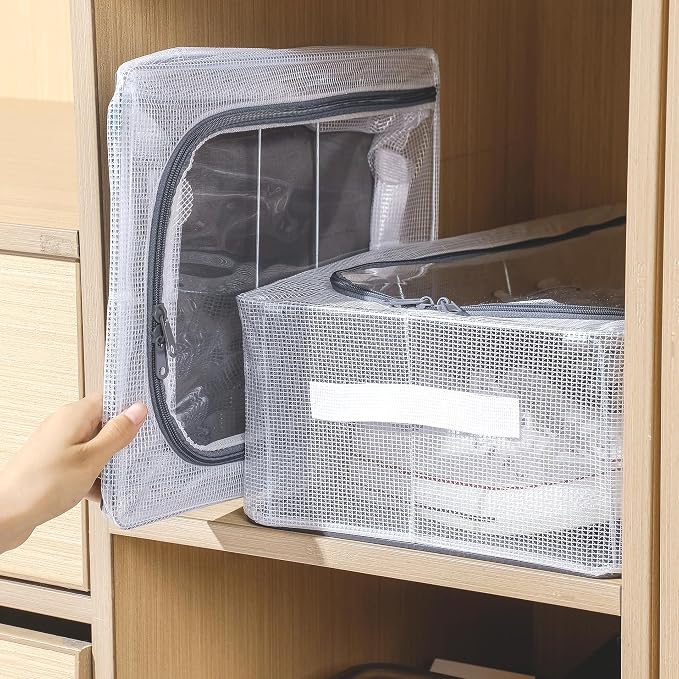HomeEssentials Clear Foldable Shoe Bag - Shoe Box Organizer | Transparent Shoe Rack | Dustproof Shoe Cover | Space-Saving Sneaker Box | Foldable & Easy to Clean | Storage Organizer, White, S, Box - Image 5