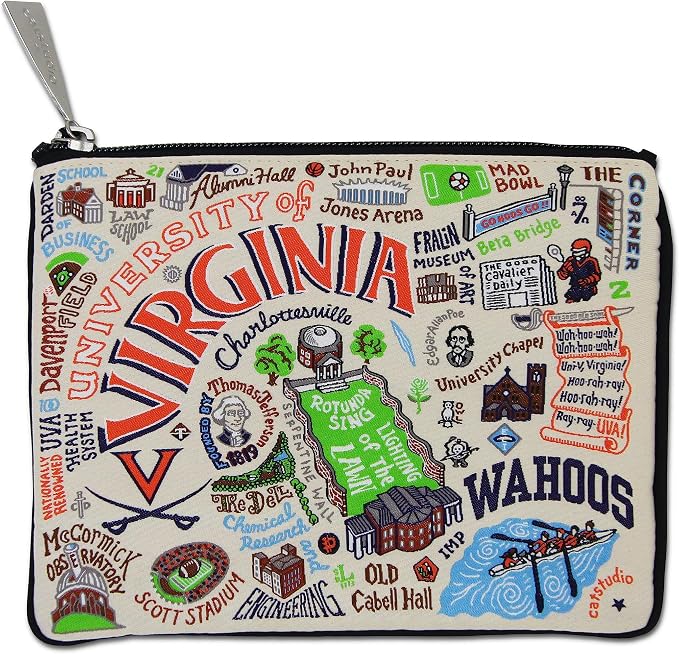 catstudio University of Virginia Collegiate Zipper Pouch Purse | Holds Your Phone, Coins, Pencils, Makeup, Dog Treats, & Tech Tools by catstudio