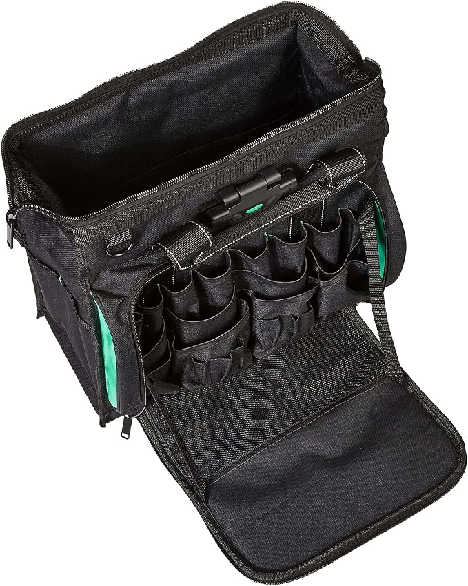 Amazon Basics Tool Sling Bag with Adjustable Padded Shoulder Strap, Sturdy Organized Storage, 40 Pockets, Black - Image 2