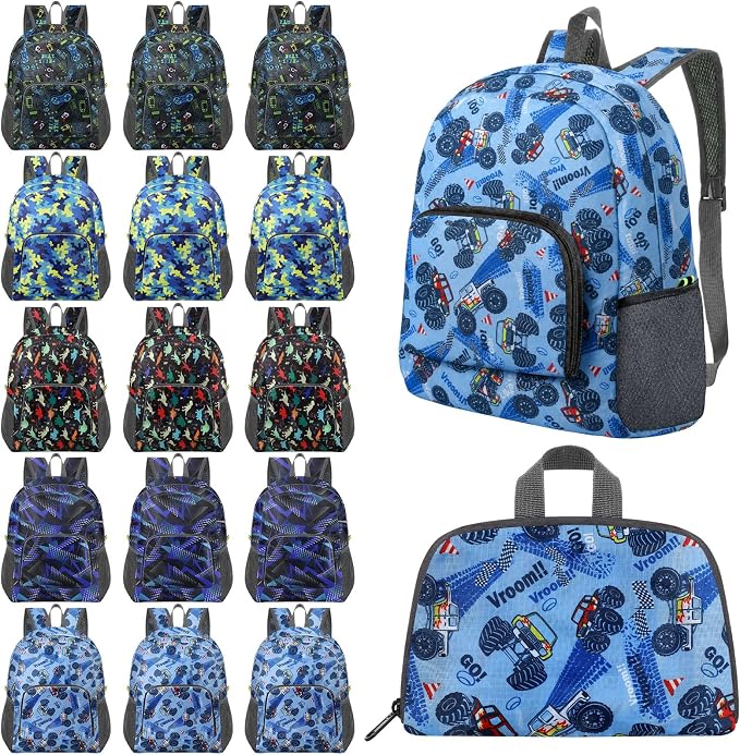 LEIFIDE 15 Pcs Backpack in Bulk 17 Inch Lightweight Foldable Student School Outdoor Travel Book Bag Assorted Colors by LEIFIDE