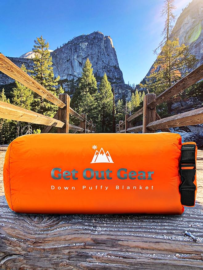 Get Out Gear Down Camping Blanket - Puffy, Packable, Lightweight and Warm | Ideal for Outdoors, Travel, Stadium, Festivals, Beach, Hammock | 650 Fill Power Water-Resistant Backpacking Quilt - Image 2