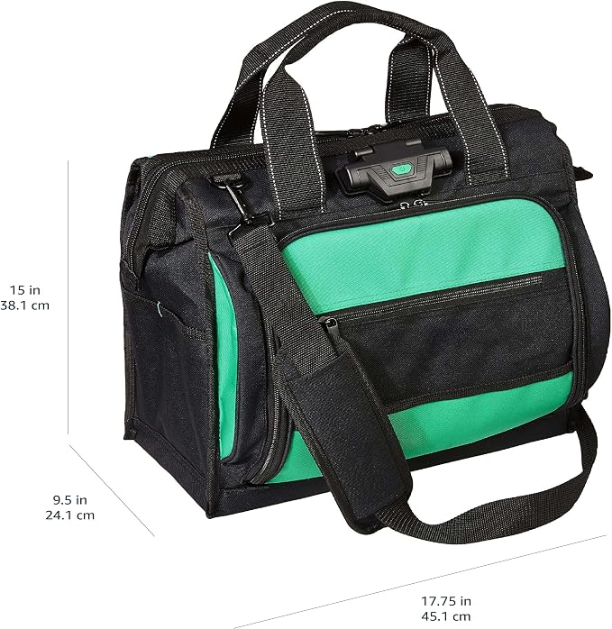 Amazon Basics Tool Sling Bag with Adjustable Padded Shoulder Strap, Sturdy Organized Storage, 40 Pockets, Black - Image 6