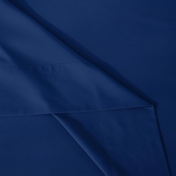 Mocassi 4-Piece Extra Deep Pocket 16-24 Inch Air Mattress Bed Sheet Set- 4PC Sheet Set with Smart Pockets Ideal for Air Beds, RVs, Camping and Guest Rooms Premium Hotel Quality, King, Navy Blue - Image 8