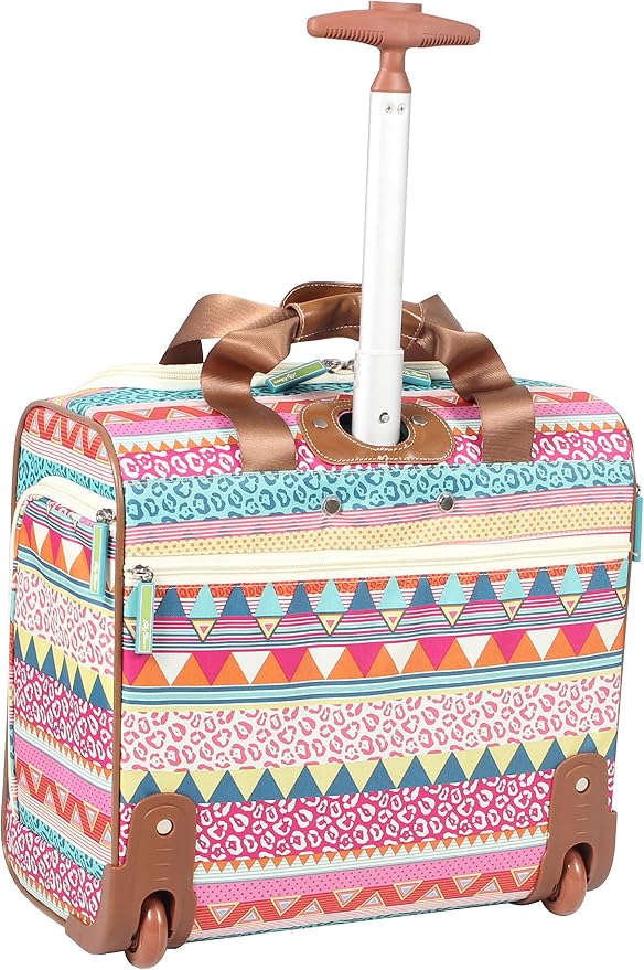 Lily Bloom Designer 15 Inch Carry On - Weekender Overnight Business Travel Luggage - Lightweight 2- Rolling Wheels Suitcase - Under Seat Rolling Bag for Women (On the Prowl) - Image 3