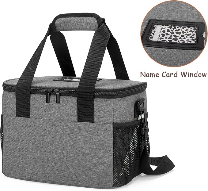Trunab Reusable 6 Cups Drink Carrier for Delivery Insulated Caddy,Grey | Adjustable Dividers,Handle & Shoulder Strap, Beverages Tote Bag for Takeout or Travel - Image 4