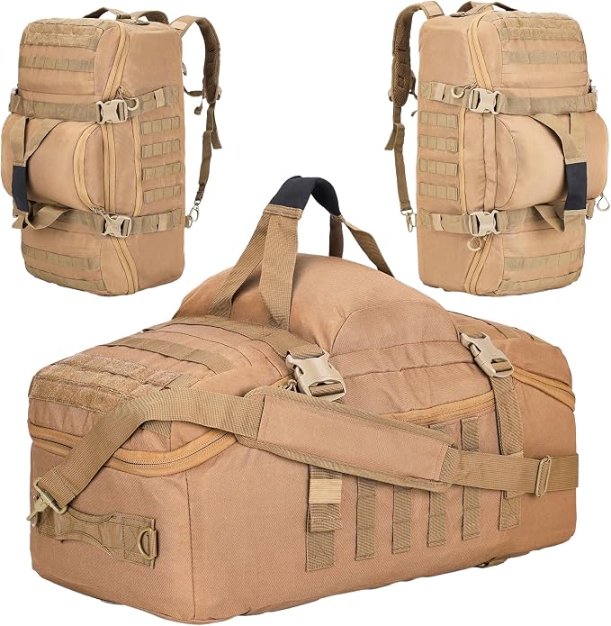 3-in-1 Tactical Gym Duffel Backpack, Travel Sports Bag for Overnight | Works as a range bag or motorcycle backpack, ideal for gym, travel, camping, hunting, and gear organization by PAIWPHLI
