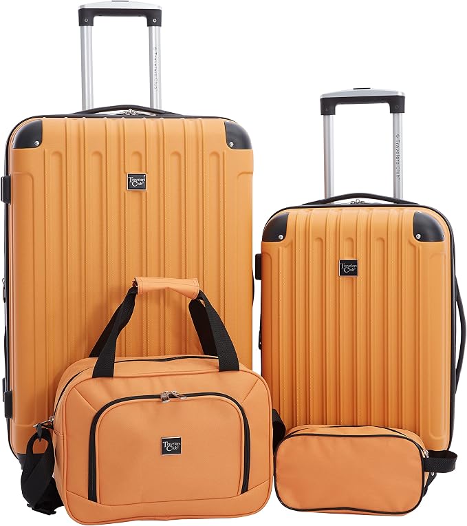 Travelers Club Midtown Hardside 4-Piece Luggage Travel Set, Butterscotch by TravelersClub