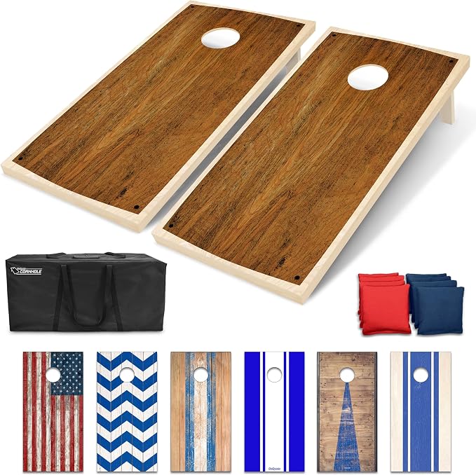 GoSports Portable Cornhole Sets, 8 Styles – Choose 4 x 2 ft or 3 x 2 ft - Boards Include 8 Bean Bags, Travel Case, and Game Rules by GoSports