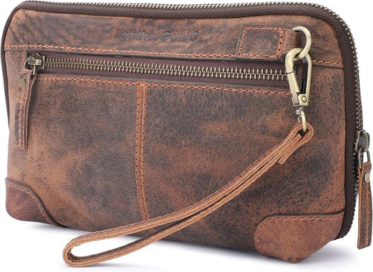 Cosmetics Case Travel Organizer Pouch Portable Tech Bag with Zipper Closure Leather Toiletry Bag for Men & Women Cord Storage Case Large Dopp Kit Makeup Bag Handbag Organizer by Leatherganic