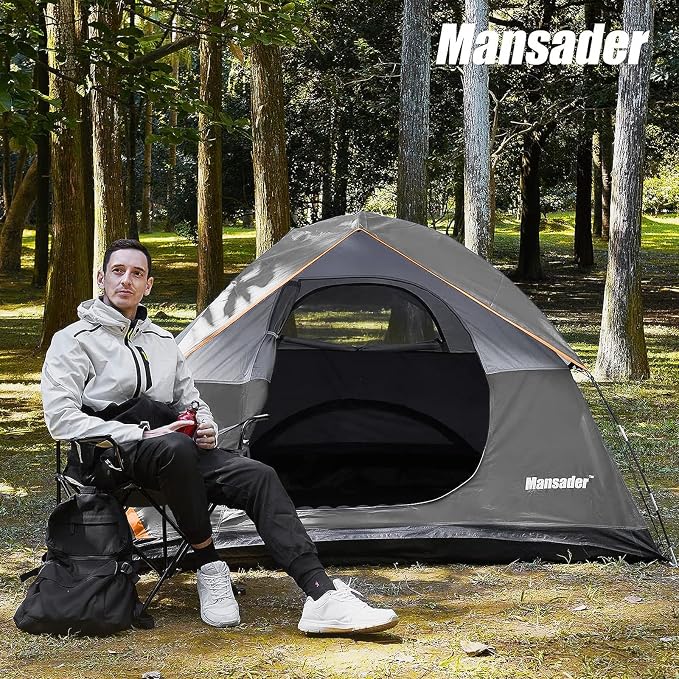 Camping Tent, Waterproof 2/3/4 Person Tents for Camping, Lightweight Easy Set Up Outdoor Hiking Tent Backpacking Tent with Carry Bag, Backpack Tent Suit for Family Beach Hiking Travel - Image 7