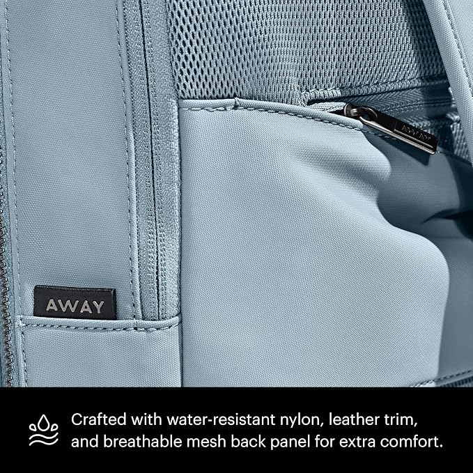 Away Amazon Exclusive The Everywhere Zip Backpack - Personal Item Airline Approved Backpack with 16” Padded Laptop Sleeve, Water Bottle Pocket, Interior and Exterior Pockets - Sky Blue - Image 6