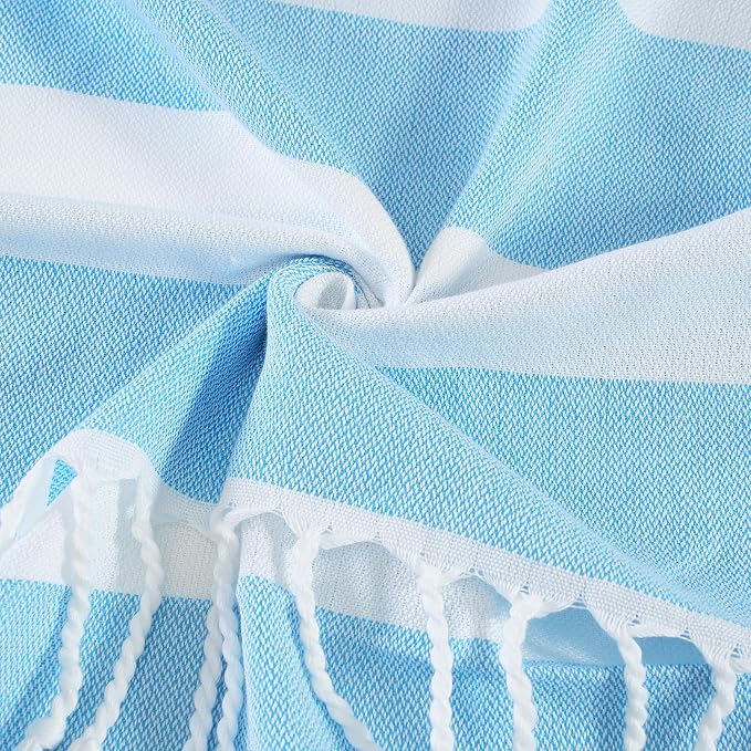 Genovega 6 Oversized Cotton Turkish Beach Bath Towel Set Bulk 74"x38" Extra Large Sand Free Quick Dry Swimming Camping Pool Clearance Towels Blanket Essentials Adult Multi Stripe - Image 5