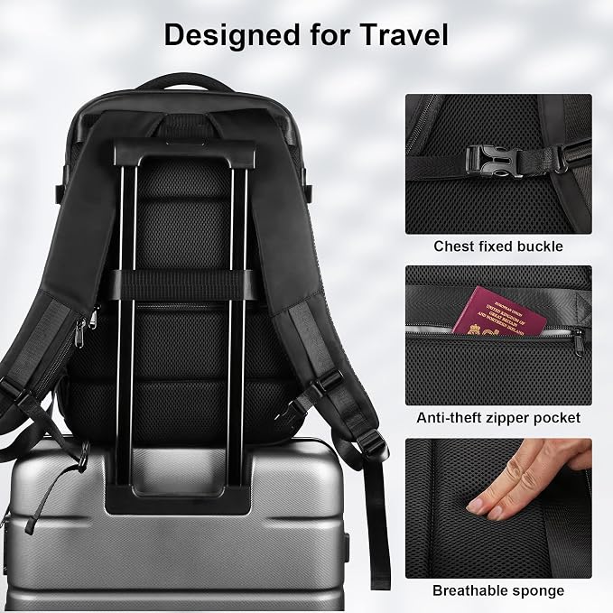 HOMIEE Travel Laptop Backpack for Men Women, Personal Item Carry On Bag | Dry Wet Separation Mochila de Viaje for Business Weekender Hiking Camping - Image 6