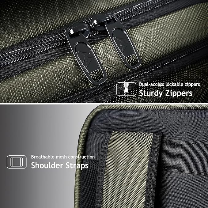 MATEIN Carry on Travel Laptop Backpack, Large Personal Item Travel Backpack | Flight Approved, Shoe Compartment, Water Resistant, Weekender Overnight Bag, Fit 17 Inch Laptop, Green - Image 6