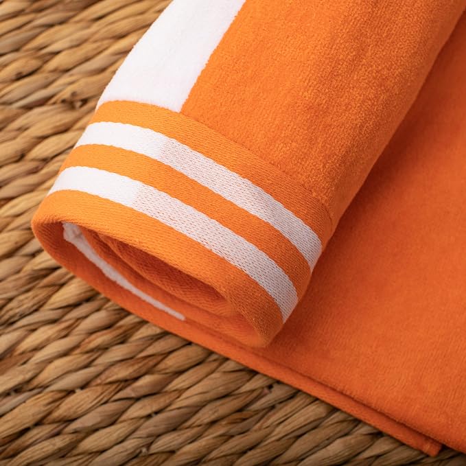 Superior Oversized Beach Towel, Orange (Set of 2) - Image 3