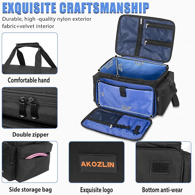 AKOZLIN Cable File Bag with Detachable Dividers for DJ Gear, Sound Instrument Accessories - Image 3