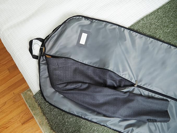 Covermates Deluxe Garment Bag Set for Closet Storage & Travel – Heavy Duty Hanging Suit & Dress Bags with ID Window, Accessory Pockets & Carrying Handles – Premium Wardrobe Protection, Grey - Image 8