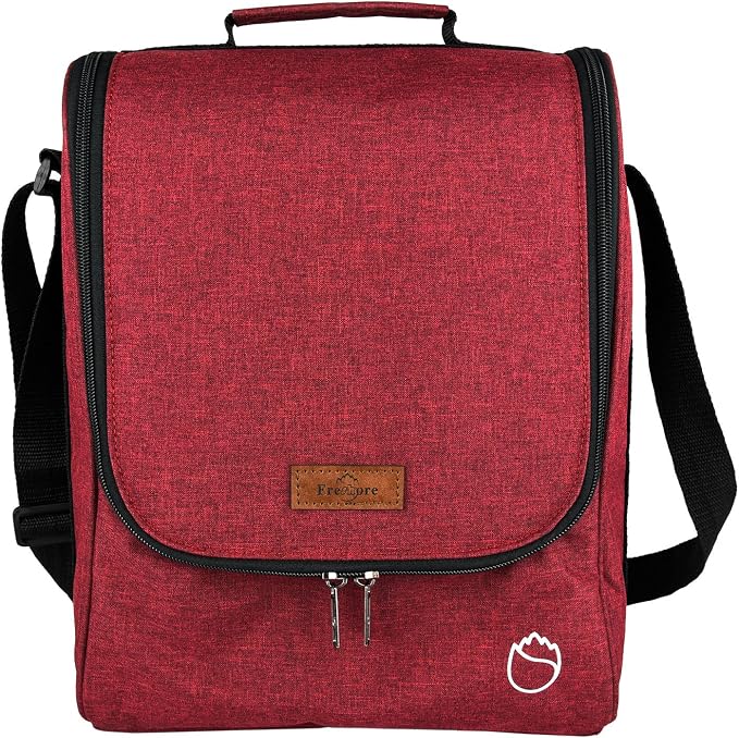 Insulated Wine 3 or 6 Bottle Carriers Tote Travel Cooler Gift Bag For Airplane Liquor With Padded Shoulder Strap - Image 2
