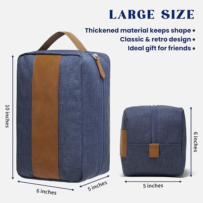 Vorspack Toiletry Bag for Men - Water Resistant Travel Bag for Toiletries, Lightweight Hygiene Bag for Bathroom, Travel Essentials, Gifts - Blue - Image 2