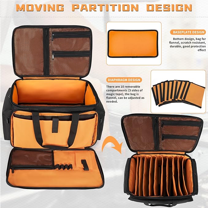 AKOZLIN Cable File Bag with Detachable Dividers for DJ Gear, Sound Instrument Accessories - Image 5