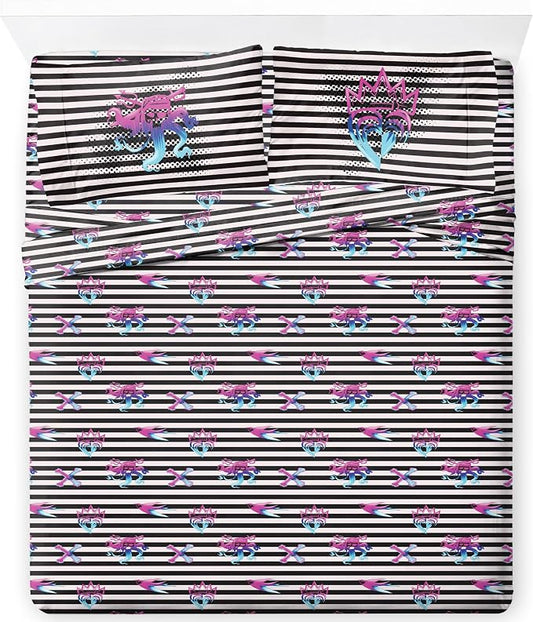Jay Franco Kids Sheet Set with Fitted, Flat Sheets & Pillow Cover - Ultra-Soft Bedding with Pillowcase for Room Decor, Multi Color - Descendants, 4 Piece Full by JayFranco