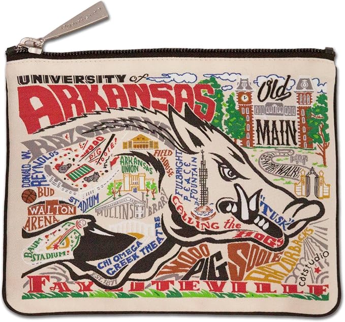 catstudio University of Arkansas Collegiate Zipper Pouch Purse | Holds Your Phone, Coins, Makeup, Dog Treats, & Tech Tools by catstudio