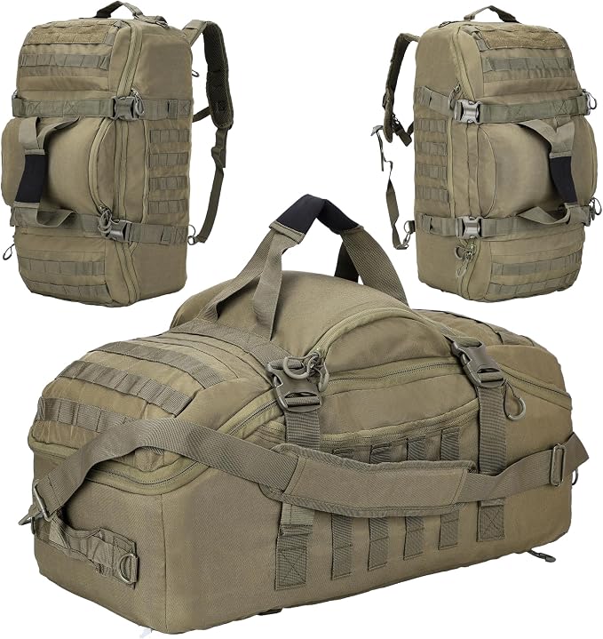 3-in-1 Tactical Gym Duffel Backpack, Travel Sports Bag for Overnight | Works as a range bag or motorcycle backpack, ideal for gym, travel, camping, hunting, and gear organization by PAIWPHLI