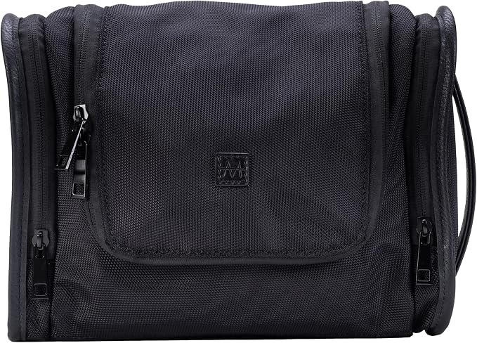 The Dopp’r Ganger, Hanging Toiletry Bag with Multi Compartment Storage Large Travel Grooming Organizer with Hook Made from Sturdy Ballistic Nylon HNG-833-BLK Black by MerzonTravel