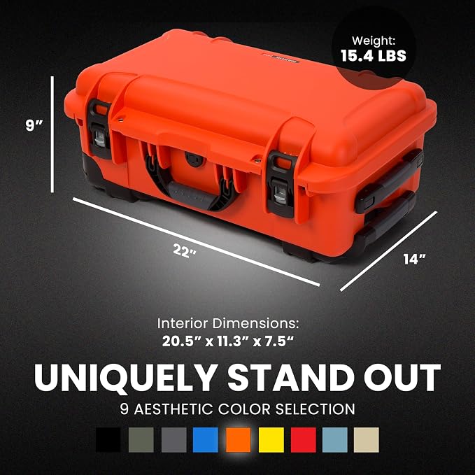 NANUK 935 Pro Photo Kit – Waterproof Travel Camera Hard Case with Padded Dividers and Wheels, 22” x 14” x 9” - Dustproof and Impact Resistant, Airline Carry-On Approved – Orange | IP67 Waterproof and Dustproof Nk-7 Resin Wheeled Case, Powerclaw Latches... - Image 8