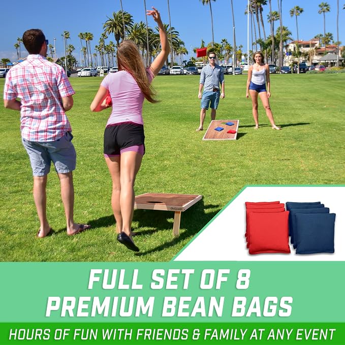 GoSports Portable Cornhole Sets, 8 Styles – Choose 4 x 2 ft or 3 x 2 ft - Boards Include 8 Bean Bags, Travel Case, and Game Rules - Image 4