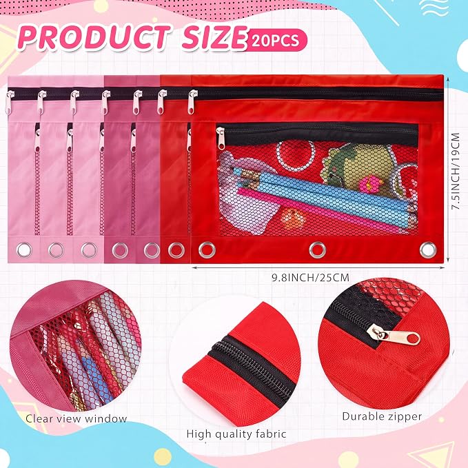 60 Pcs Bulk Backpacks Water Bottle Pencil Pouch Supplies, Backpack Donate Set, Lightweight Book Bags for Outdoor Travel(square Bottle, Fuchsia&light Pink&red) - Image 5