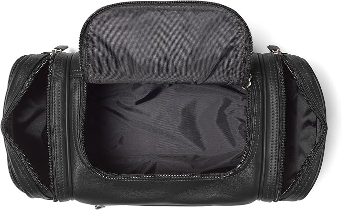 Leatherology Black Onyx Multi Pocket Toiletry Bag – Full-Grain Leather Travel Dopp Kit with Multiple Zippered Compartments | Spacious, Durable Organizer for Toiletries & Grooming Essentials - Image 2