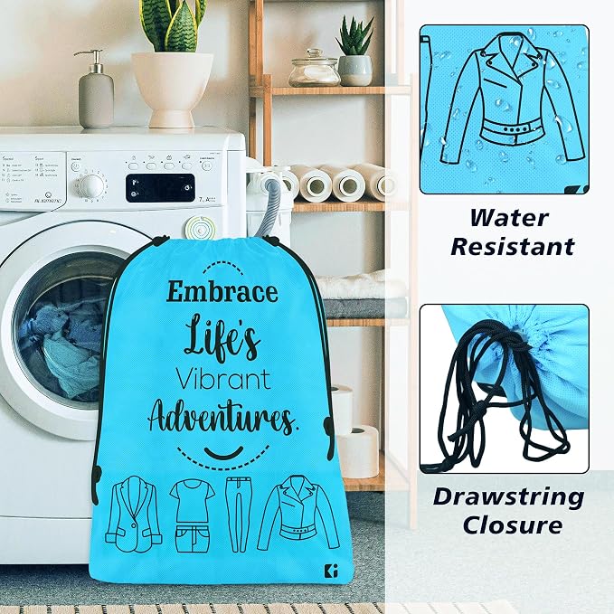 Kuber Industries Pack of 3 Cloth Storage Bag | Non-Woven Storage Organizer | Garments Cover for Laundry | Travel Storage Organizer for Clothing | Travel Cloth Carrying Bag | Medium | Sky Blue - Image 5