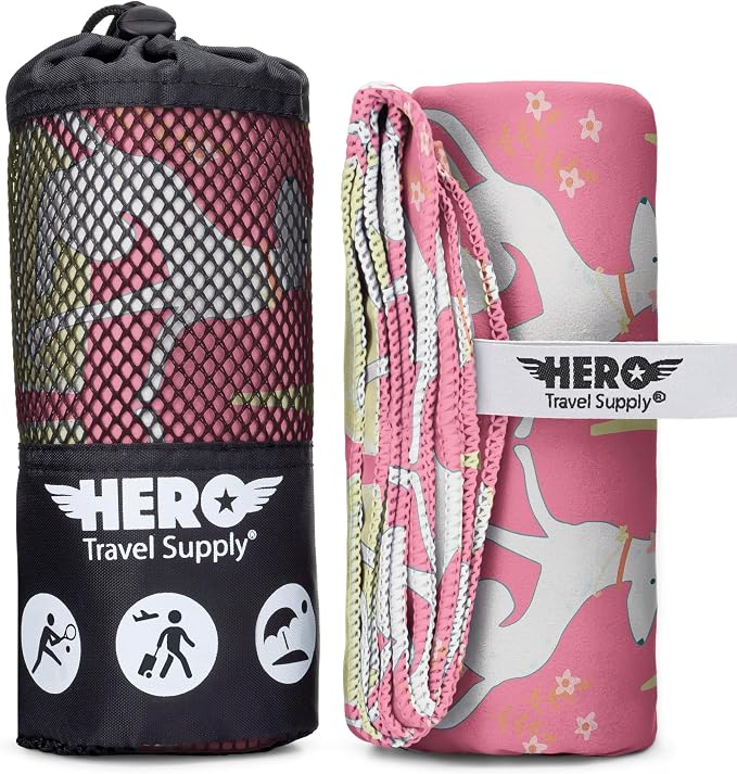Hero Microfiber Large Beach Towel Compact for Travel (Be Pawsitive, 40" x 72") by HeroTravelSupply