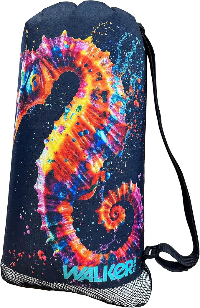 Walker Beach Mesh Net Travel Boat Bag for Snorkeling, Dive, and Swim Gear – USA Made, Seahorse - Image 2