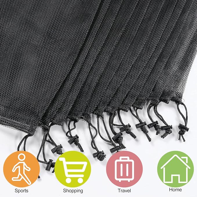 13"X15.5" 24Pcs Mesh Laundry Drawstring Bag Nylon Drawstring Gym Bag with Cord Lock Closure - Image 4