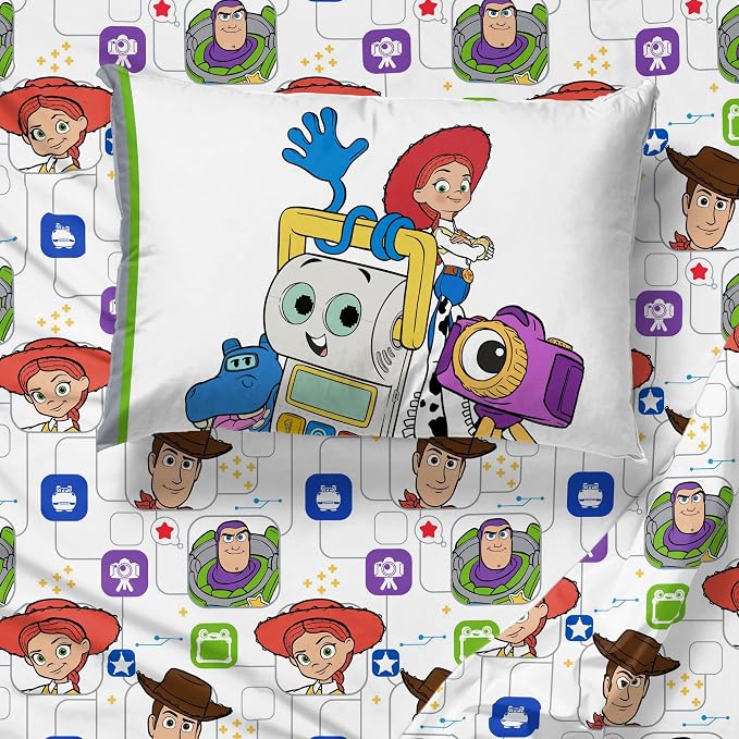 Jay Franco Kids Sheet Set with Fitted, Flat Sheets & Pillow Cover - Ultra-Soft Bedding with Pillowcase for Room Decor, Multi - Toy Story, 3 Piece Twin - Image 7