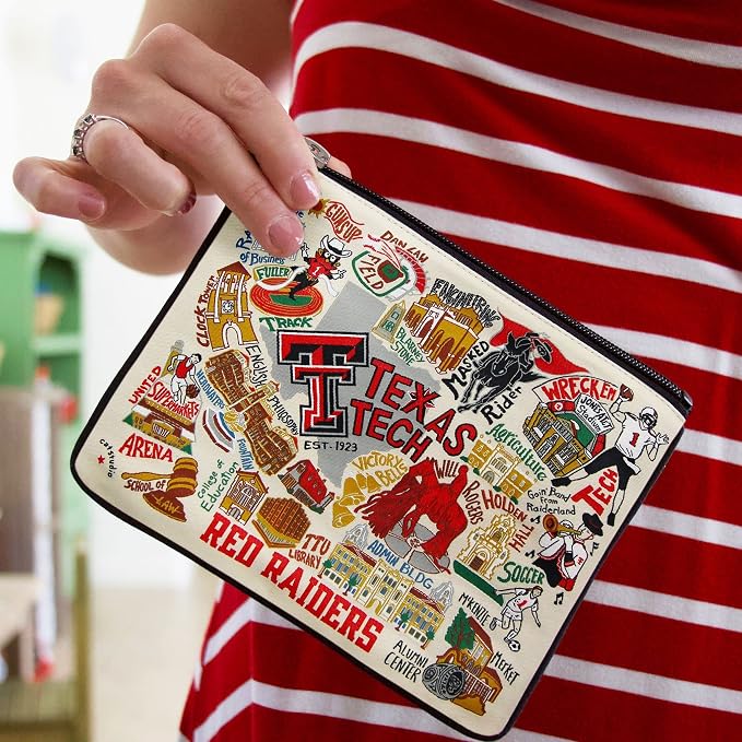 catstudio Texas Tech University Collegiate Zipper Pouch Purse | Holds Your Phone, Coins, Pencils, Makeup, Dog Treats, & Tech Tools - Image 3