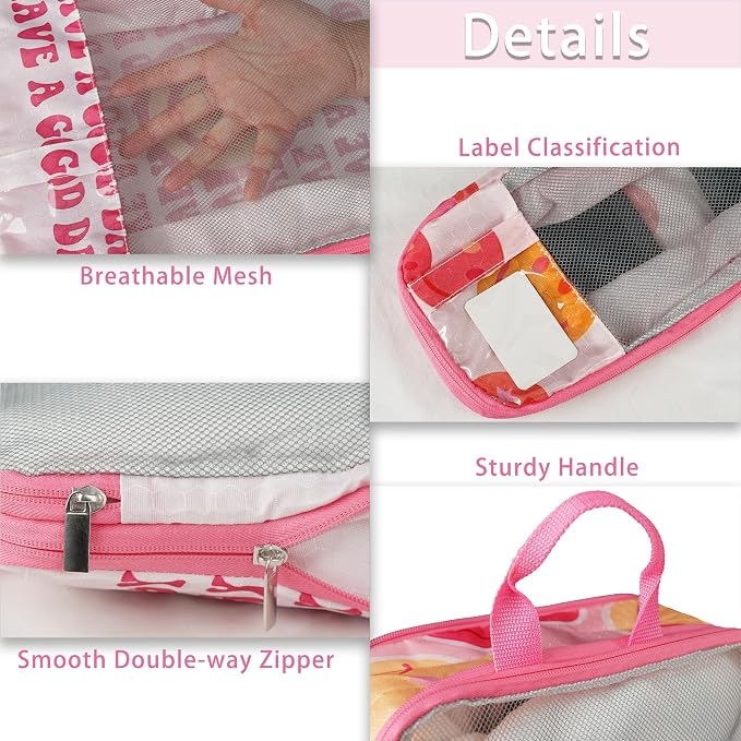 7 Pcs Compression Packing Cubes for Travel Luggage, Lightweight Suitcase Organizer Bags Set, Compression Packaging Cube for Travel Essentials, Packing Cubes for Carry on Suitcase - Image 4