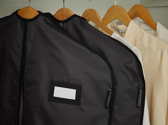 Covermates Keepsakes Garment Bag Set for Closet Storage and Travel – Breathable Suit and Dress Bags with ID Window and Carrying Handles – Heavy-Duty Hanging Wardrobe Protection Set, Black - Image 7