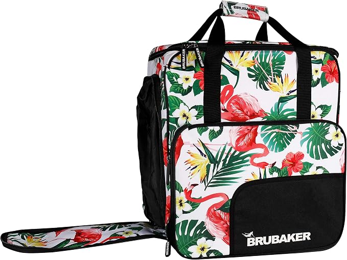 BRUBAKER Combo Set CarverSpotlight - Ski Bag and Ski Boot Bag for 1 Pair of Skis + Poles + Boots + Helmet - Flamingos - 66 7/8 Inches / 170 Cm - Image 5