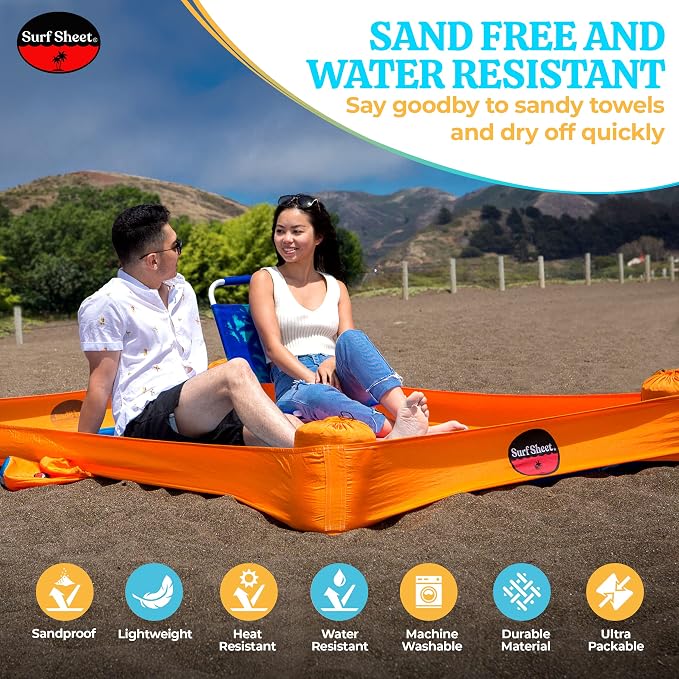 Sandproof Beach Blanket - Oversize Large Outdoor Picnic Blanket for Beaches & Camping - Portable Family Beach Blanket Waterproof Sandproof for Parks, Travel, Vacation Essentials (Yellow) - Image 5