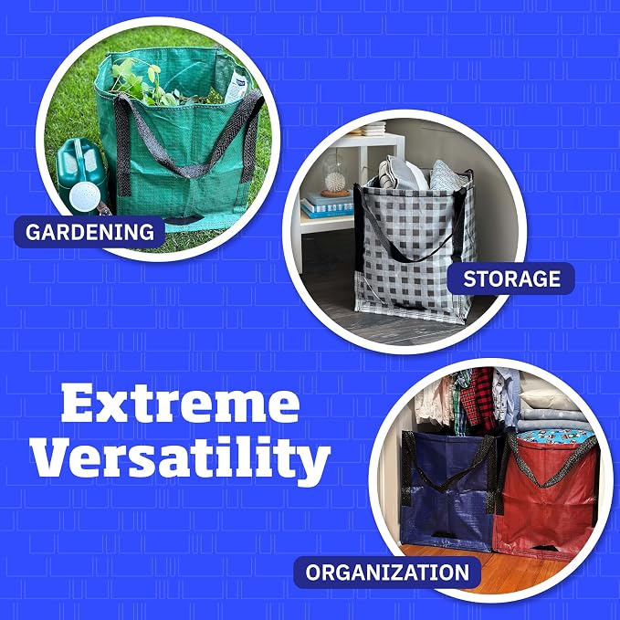 DURASACK Heavy Duty Storage Tote Bag 22-Gallon, Blue | Rugged Woven Polypropylene Moving Bag, Reusable Self-Standing Design, Holds up to 500 Pounds - Image 3