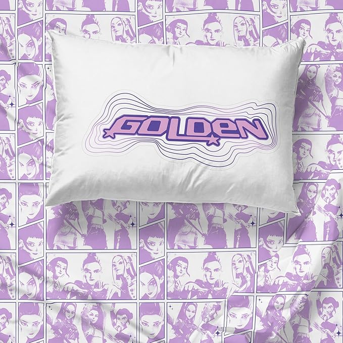 Jay Franco Kpop Demon Hunters Kids 3 Piece Twin Sheet Set, White | Super Soft Breathable Microfiber, Deep Pocket, Flat Sheet, Pillowcase, Machine Washable Kids Bedding (Officially Licensed) - Image 7