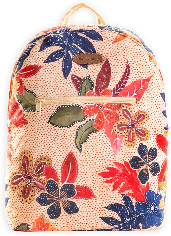 Maison d' Hermine Backpack for Women Men Cotton Shoulder Multipurpose Rucksack with Small Pouch Lightweight Multi Pocket Bag for Travel Work Beach Perfect for Spring Summer (Kalahari) by MaisondHermine